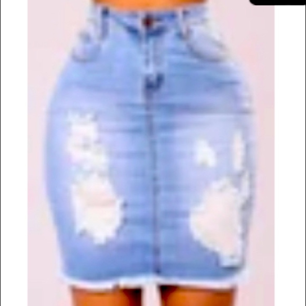 Distressed Jean skirt